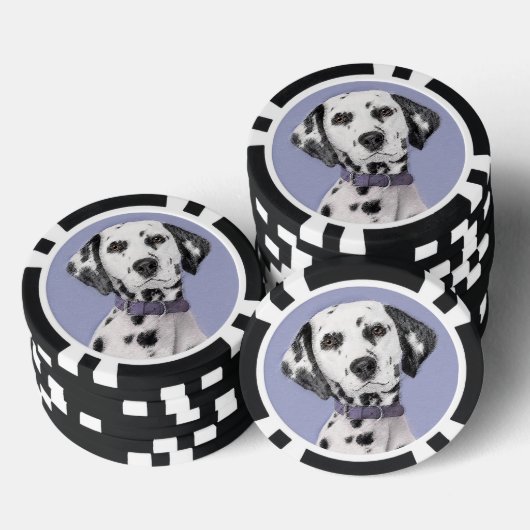 Dalmatische schilderijen - Kute Original Dog Art Poker Chips (Opstapeling)
