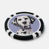 Dalmatische schilderijen - Kute Original Dog Art Poker Chips (Enkel)