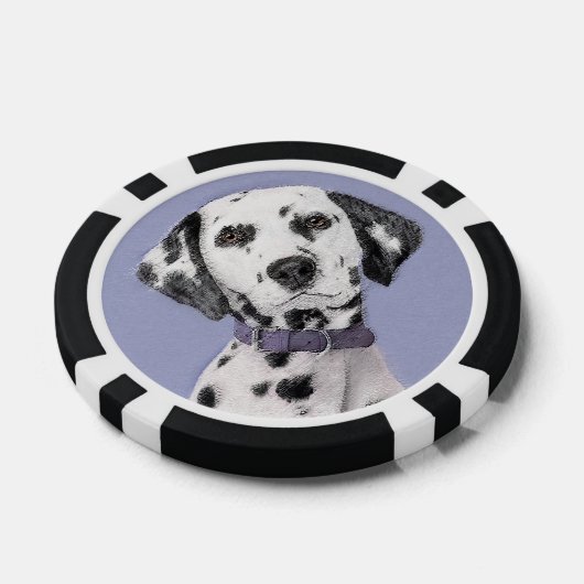 Dalmatische schilderijen - Kute Original Dog Art Poker Chips (Enkel)