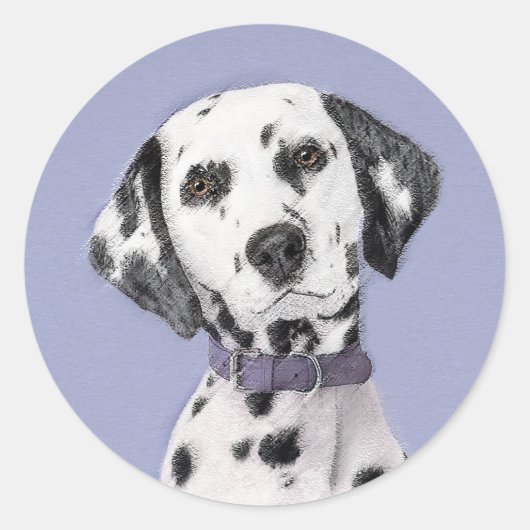 Dalmatische schilderijen - Kute Original Dog Art Ronde Sticker (Voorkant)