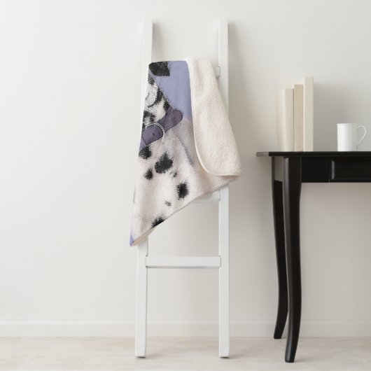 Dalmatische schilderijen - Kute Original Dog Art Sherpa Deken (In situ)