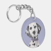 Dalmatische schilderijen - Kute Original Dog Art Sleutelhanger (Voorkant Links)