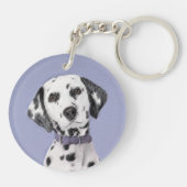 Dalmatische schilderijen - Kute Original Dog Art Sleutelhanger (Achterkant)