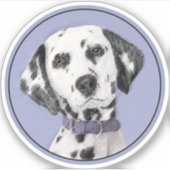 Dalmatische schilderijen - Kute Original Dog Art Sticker (Voorkant)