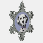 Dalmatische schilderijen - Kute Original Dog Art Tin Sneeuwvlok Ornament (Links)