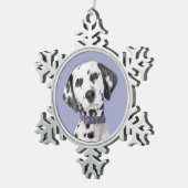 Dalmatische schilderijen - Kute Original Dog Art Tin Sneeuwvlok Ornament (Rechts)