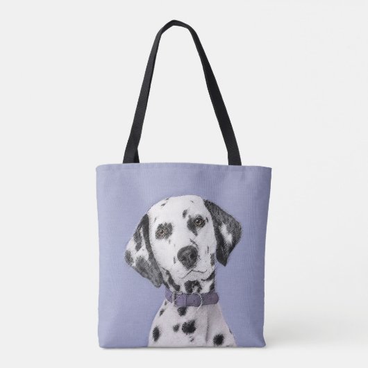 Dalmatische schilderijen - Kute Original Dog Art Tote Bag (Achterkant)