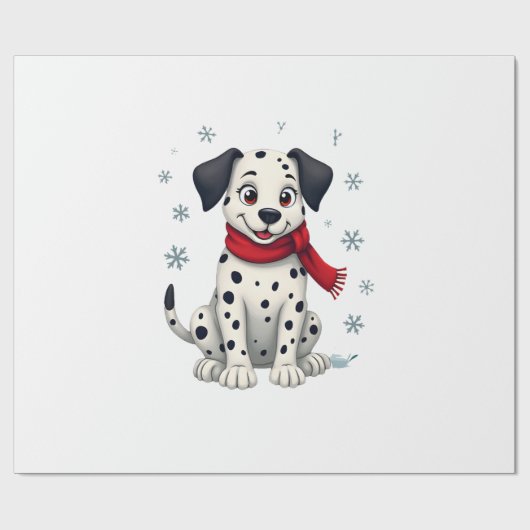 Dalmatische Sneeuw Pret Cadeaupapier (Vlak)