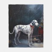 Dalmatische Sneeuw Slede Kerst Decoratie Fleece Deken (Voorkant)