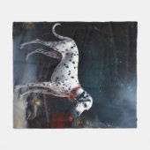 Dalmatische Sneeuw Slede Kerst Decoratie Fleece Deken (Voorkant (Horizontaal))