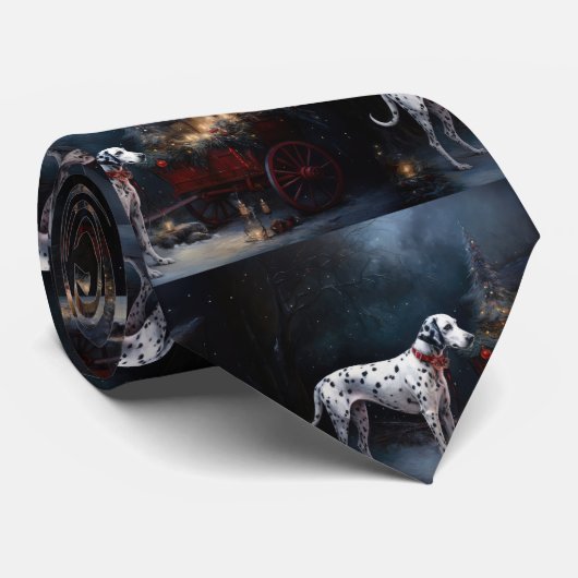 Dalmatische Sneeuw Slede Kerst Decoratie Stropdas (Opgerold)