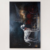 Dalmatische Sneeuw slee Kerst Decoratie Legpuzzel (Verticaal)