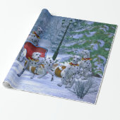  Dalmatische Sneeuwkerst Cadeaupapier (Uitgerold)