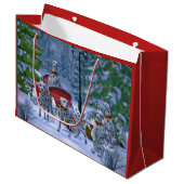  Dalmatische Sneeuwkerst Groot Cadeauzakje (Voorkant Gekanteld)