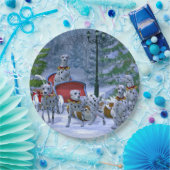  Dalmatische Sneeuwkerst Papieren Bordje (Feest)