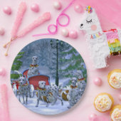  Dalmatische Sneeuwkerst Papieren Bordje (Feest)