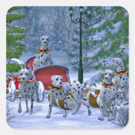 Dalmatische Sneeuwkerst Vierkante Sticker