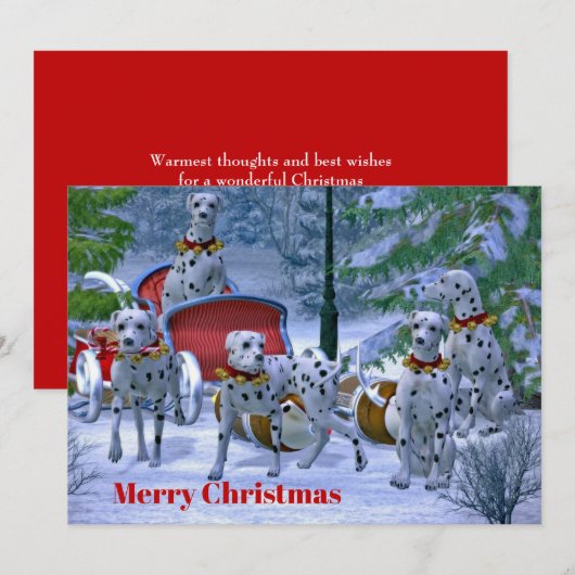 Dalmatische Sneeuwkerstvlakte Feestdagenkaart (Voorkant / Achterkant)