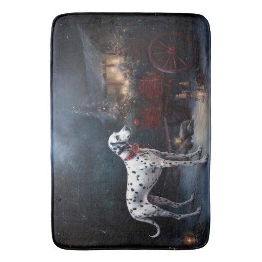 Dalmatische Sneeuwslee Kerstdecoratie Badmat (Voorkant Verticaal)