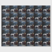 Dalmatische Sneeuwslee Kerstdecoratie Cadeaupapier (Vlak)