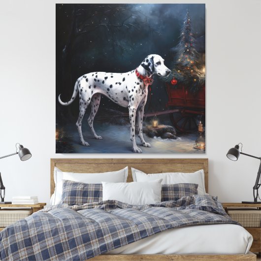 Dalmatische Sneeuwslee Kerstdecoratie Canvas Afdruk (Insitu (Slaapkamer))