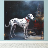 Dalmatische Sneeuwslee Kerstdecoratie Canvas Afdruk (Insitu (Houten vloer))