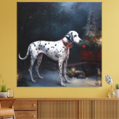 Dalmatische Sneeuwslee Kerstdecoratie Canvas Afdruk (Insitu (Woonkamer))