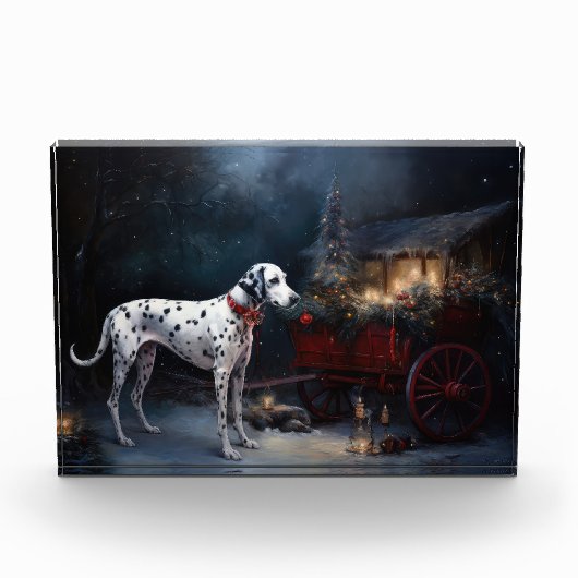 Dalmatische Sneeuwslee Kerstdecoratie Fotoblokken (Voorkant)