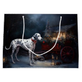 Dalmatische Sneeuwslee Kerstdecoratie Groot Cadeauzakje (Voorkant)