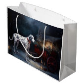 Dalmatische Sneeuwslee Kerstdecoratie Groot Cadeauzakje (Achterkant Gekanteld)