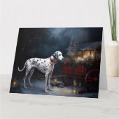 Dalmatische Sneeuwslee Kerstdecoratie Kaart (Voorkant)