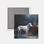 Dalmatische Sneeuwslee Kerstdecoratie Magneet (Voorkant / Achterkant)