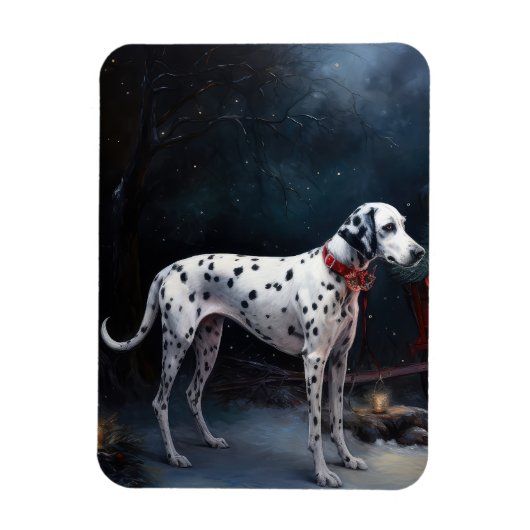 Dalmatische Sneeuwslee Kerstdecoratie Magneet (Verticaal)