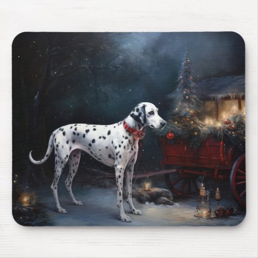 Dalmatische Sneeuwslee Kerstdecoratie Muismat (Voorkant)