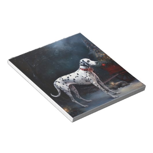 Dalmatische Sneeuwslee Kerstdecoratie Notitieblok (Schuin)
