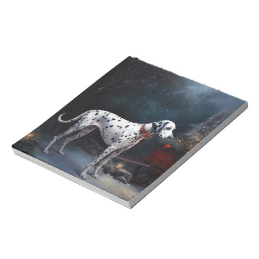 Dalmatische Sneeuwslee Kerstdecoratie Notitieblok (Linkerzijde)