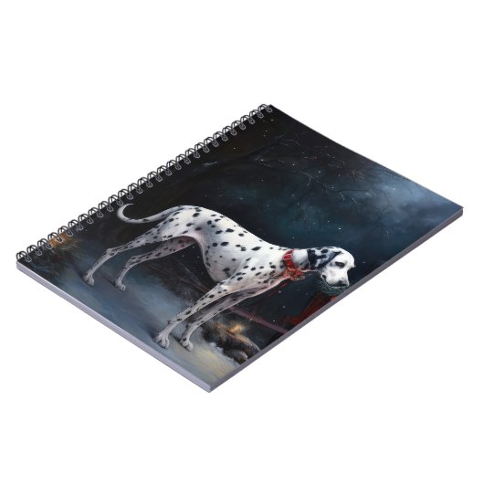 Dalmatische Sneeuwslee Kerstdecoratie Notitieboek (Linkerzijde)