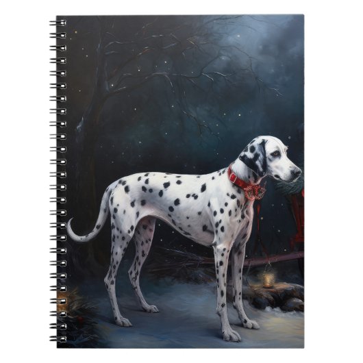Dalmatische Sneeuwslee Kerstdecoratie Notitieboek (Voorkant)