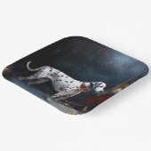 Dalmatische Sneeuwslee Kerstdecoratie Papieren Bordje (Gebogen)