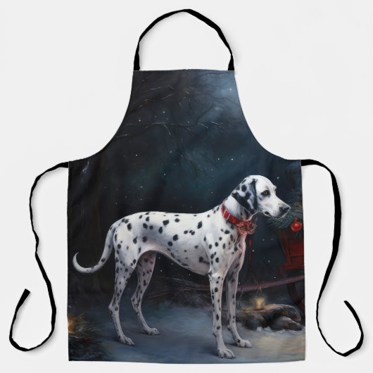 Dalmatische Sneeuwslee Kerstdecoratie Schort (Voorkant)