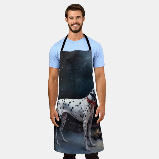 Dalmatische Sneeuwslee Kerstdecoratie Schort (Gedragen)