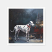 Dalmatische Sneeuwslee Kerstdecoratie Servet (Voorkant)