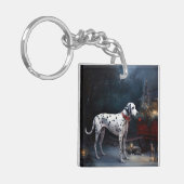 Dalmatische Sneeuwslee Kerstdecoratie Sleutelhanger (Voorkant Links)