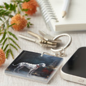 Dalmatische Sneeuwslee Kerstdecoratie Sleutelhanger (Voorkant Rechts)