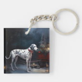 Dalmatische Sneeuwslee Kerstdecoratie Sleutelhanger (Achterkant)