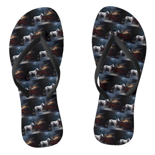 Dalmatische Sneeuwslee Kerstdecoratie Teenslippers (Voetbed)