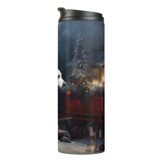 Dalmatische Sneeuwslee Kerstdecoratie Thermosbeker (Geroteerd rechts)