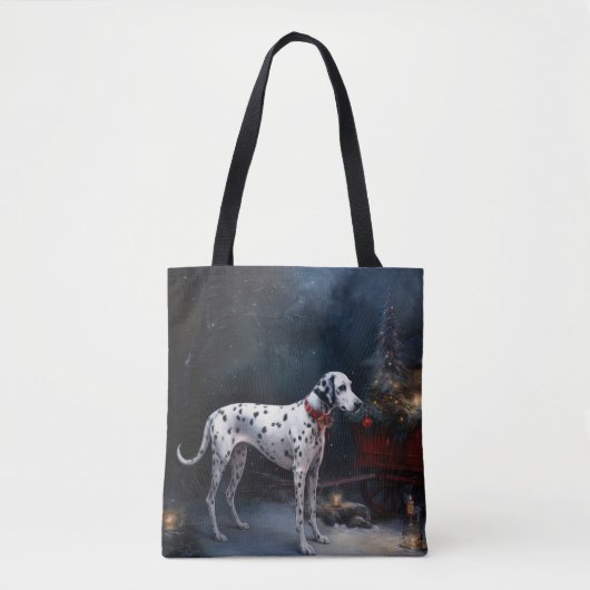 Dalmatische Sneeuwslee Kerstdecoratie Tote Bag (Voorkant)