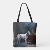 Dalmatische Sneeuwslee Kerstdecoratie Tote Bag (Achterkant)