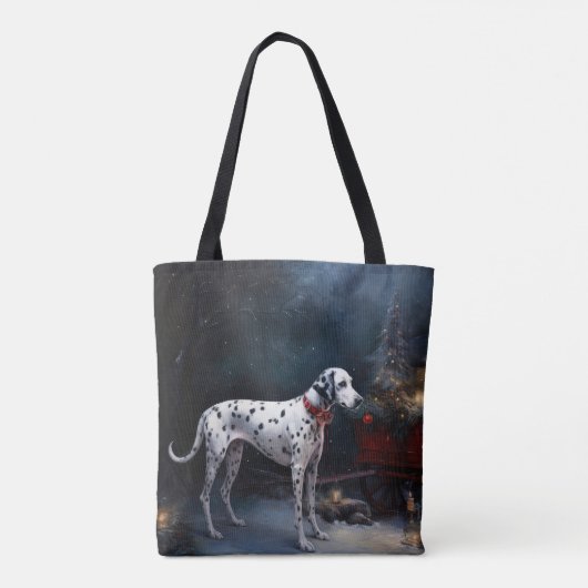 Dalmatische Sneeuwslee Kerstdecoratie Tote Bag (Achterkant)